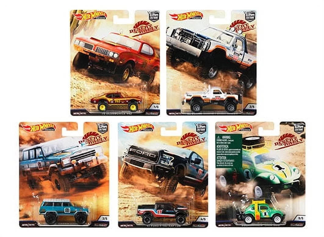 of FPY86-956K Desert Hot 5 Rally Wheels Cars, Set Diecast 2019 Premium Series 1/64 Cars Model Car Culture