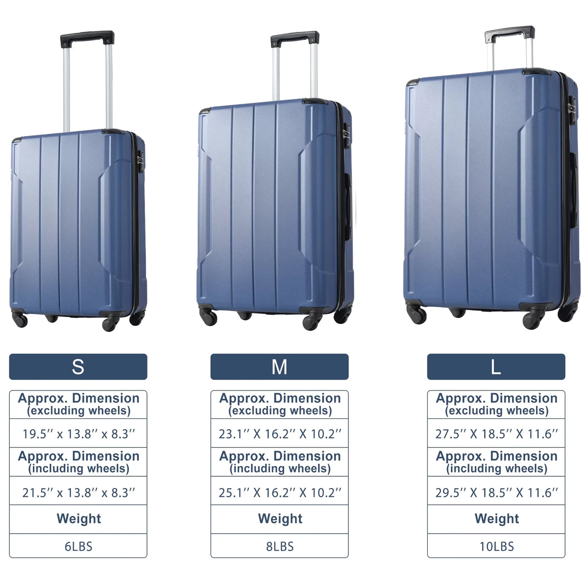 Suitcase, Luggage Suitcase Luggage Lock Hardshell Hardside with Spinner TSA Hardshell Lightweight, 360°Spinner Double Upright 20" Expandable