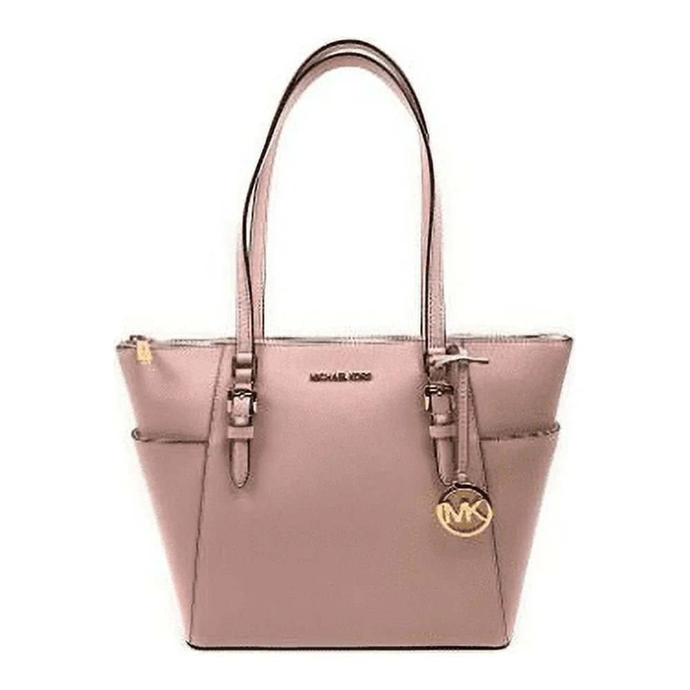 Kors Bag Handbag Female Solid), Charlotte Michael Zip Blush Signature Large (Powder Top Tote Leather