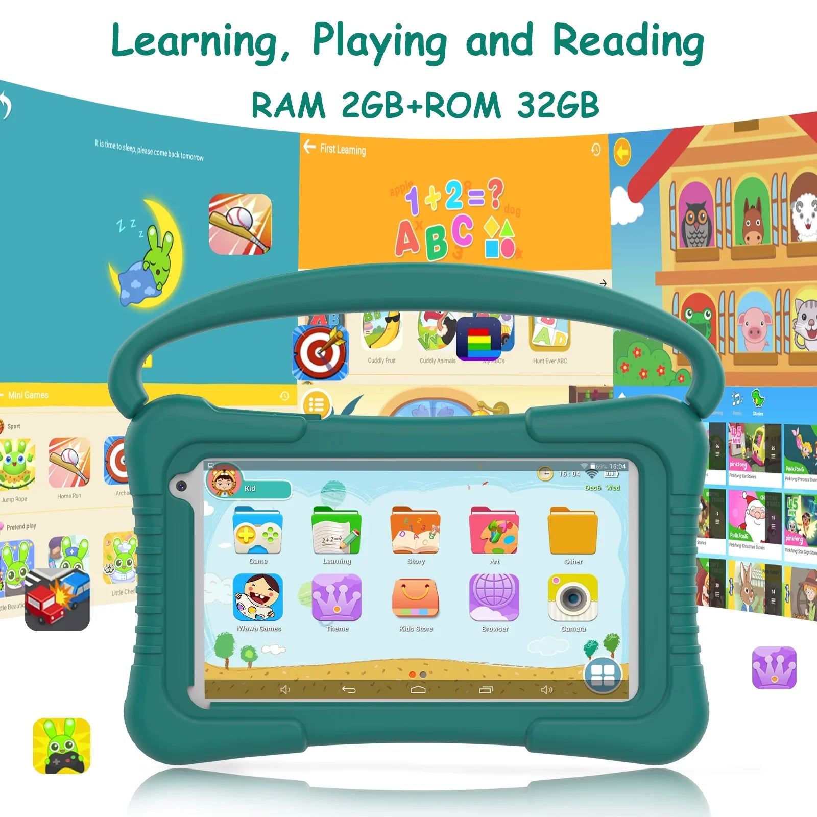 with Core Tablets, 32GB 11 Android Software Kids 7 Control, Parental Games WiFi Children Kids Toddler Pre-Installed. Educationl Case Inch Tablet, Tablet Dual Quad Storage Shockproof Camera 2GB