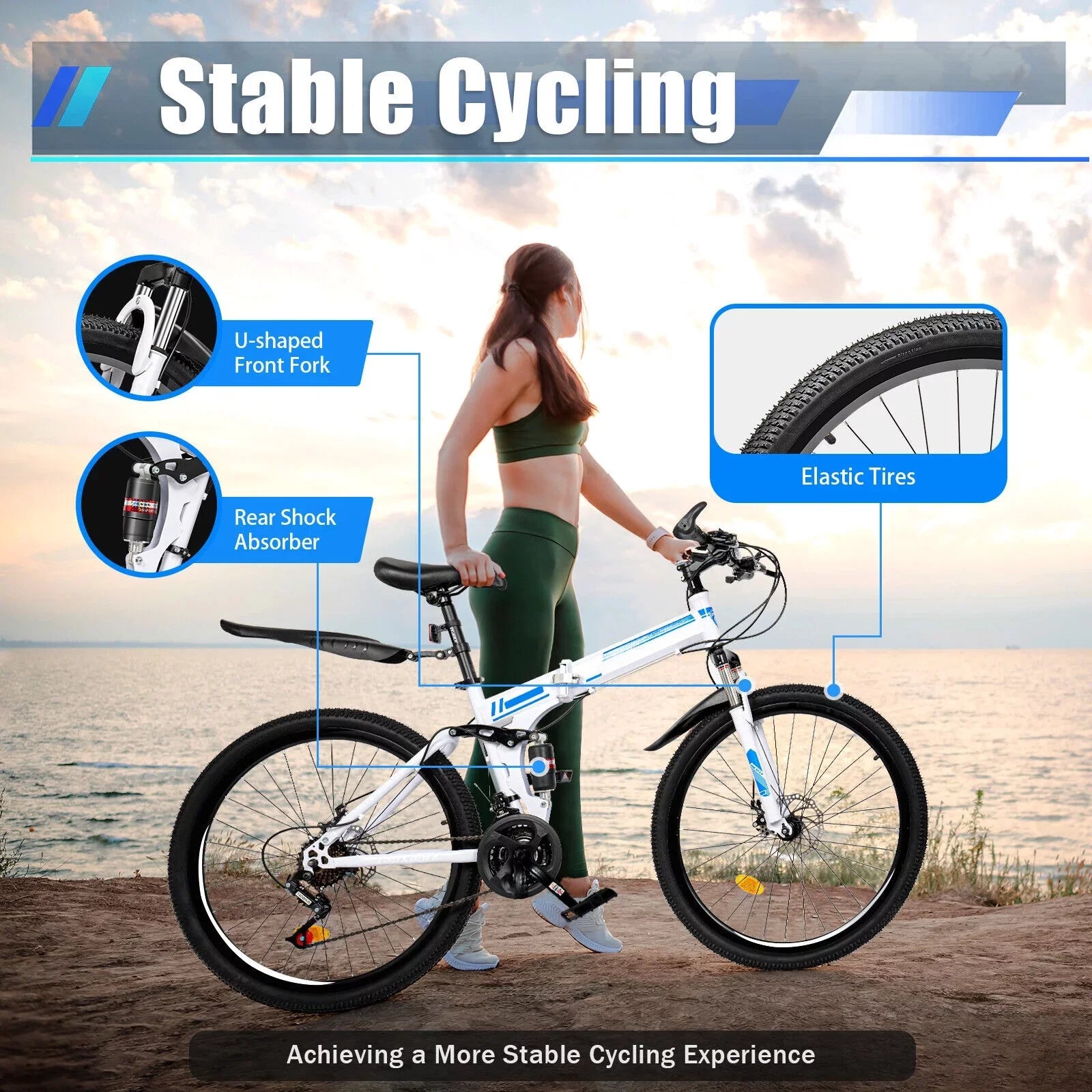 Disc Brake Mountain Speed Dual School 26" Bicycle Folding 21 Men Bikes Bike