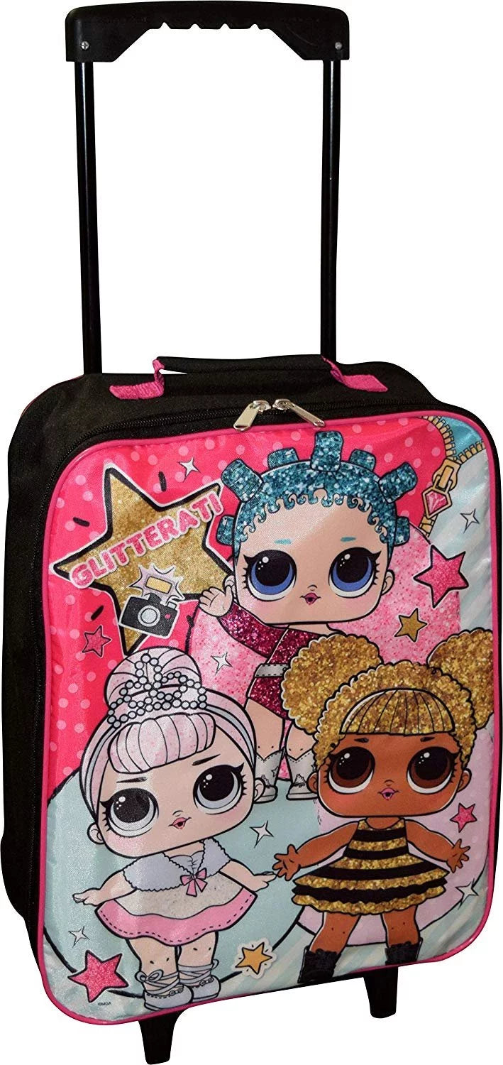 L.O.L - Case Pilot Girl's Luggage Collapsible 15" Surprise! Rolling Wheeled