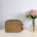 Camera Bag Mini In In Signature HZ Canvas 91677 GOLD/KH/STRWBRRY Coach