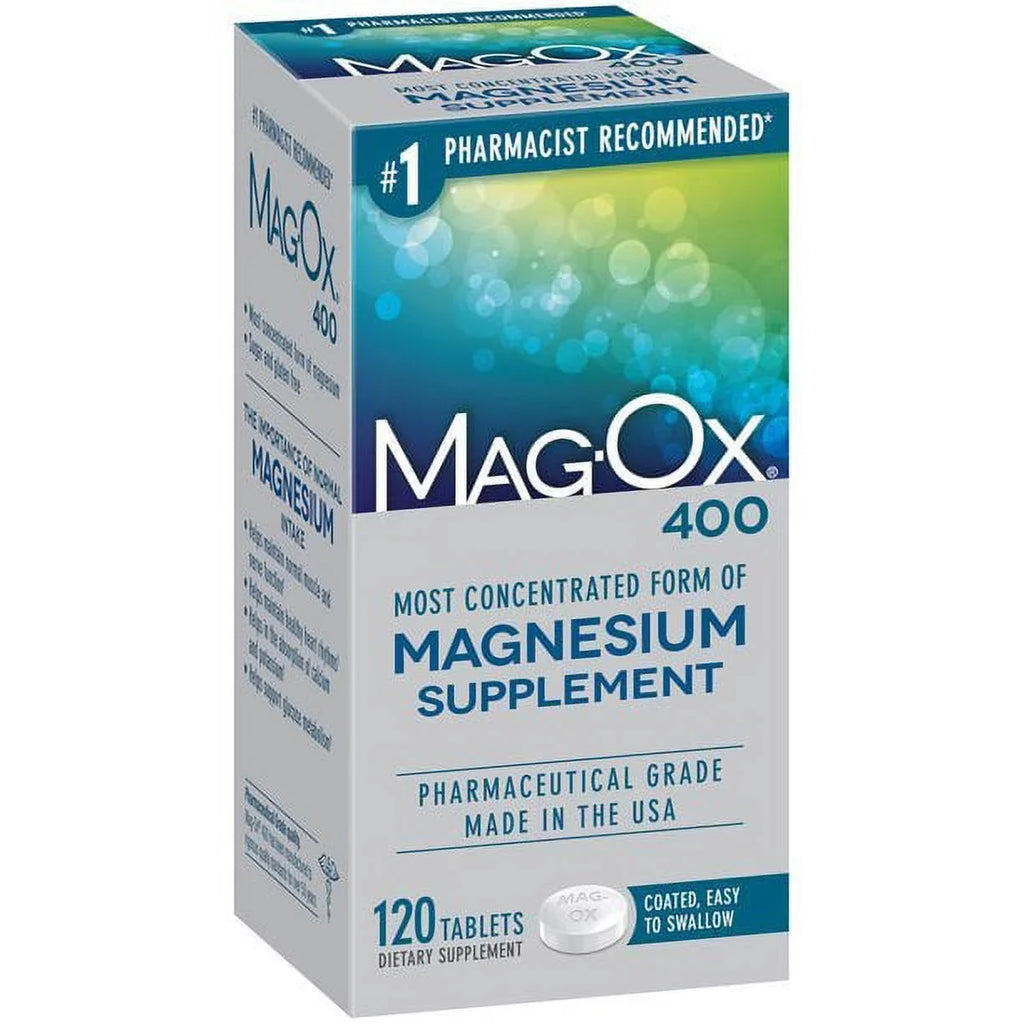 6 Sugar MagOx Dietary Supplement Gluten Tablets Pack of 120 400 free Oxide Magnesium and