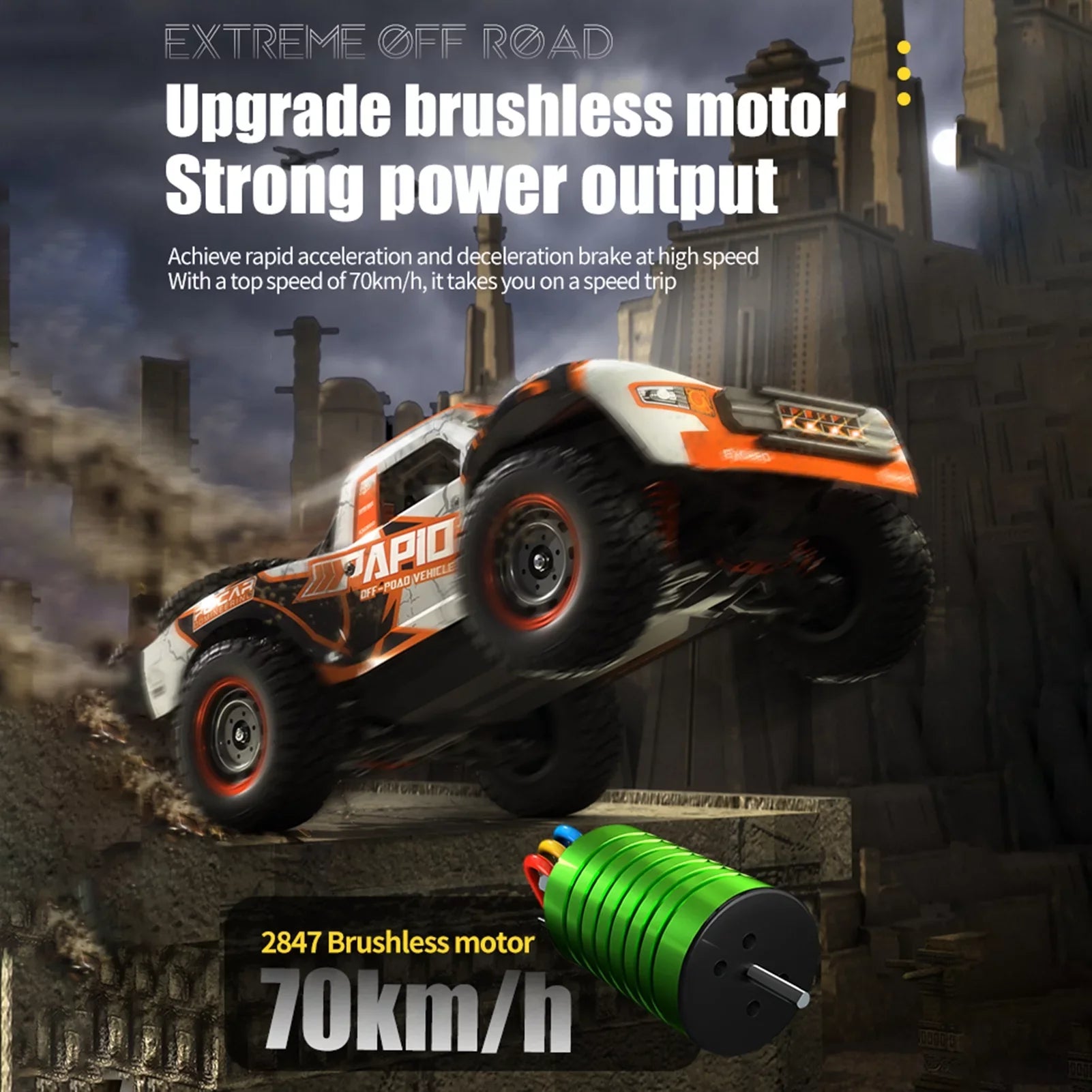 4WD 2.4GHz Pinnaco Truck Off-road Control Remote Proportional 70km/h Car Speed Brushless