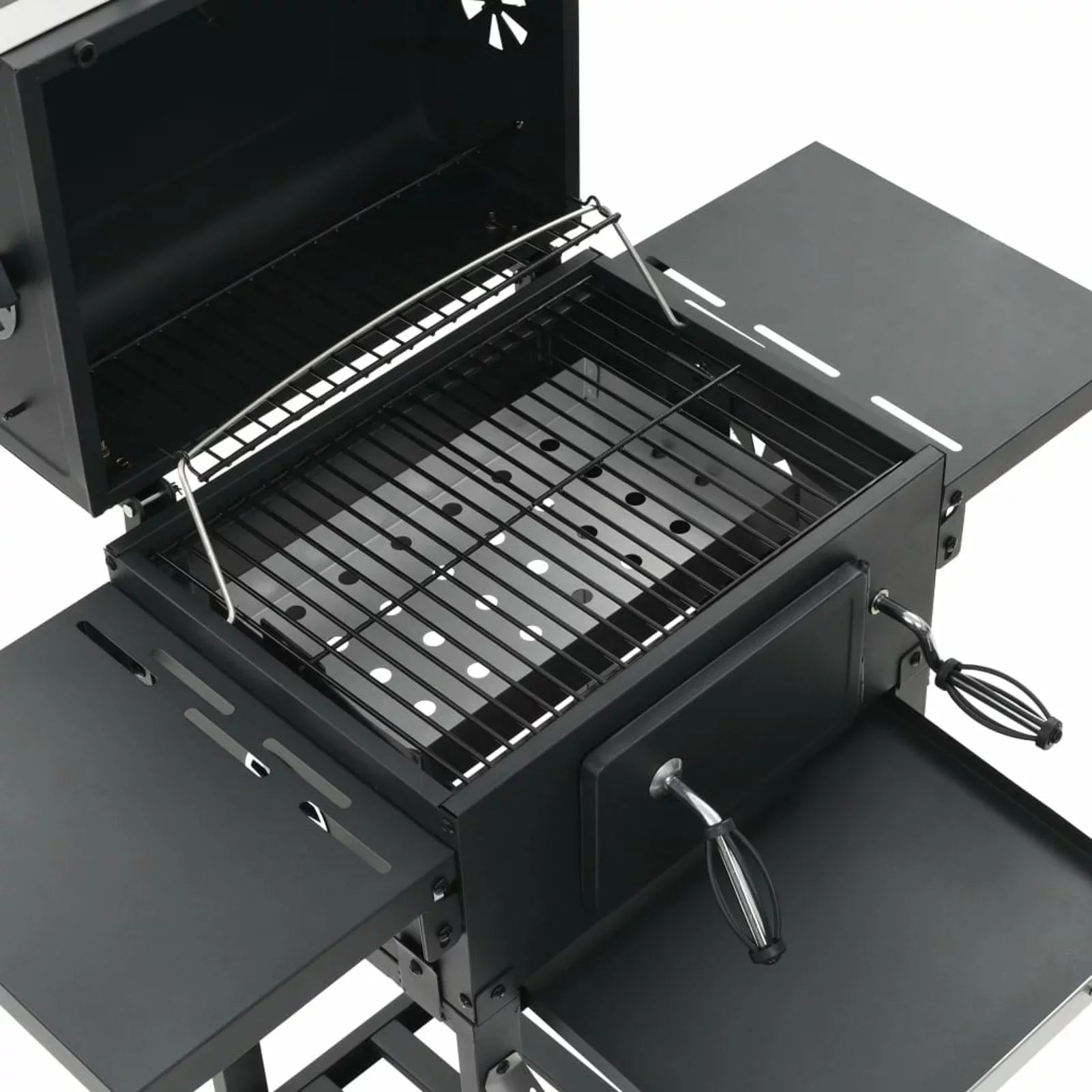 Black with Charcoal-Fueled Grill Shelf Bottom