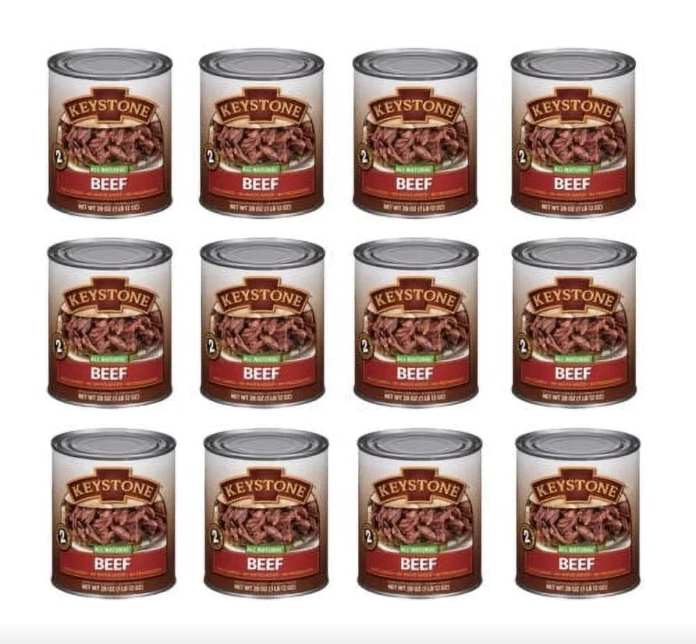 Canned Beef Life (12 Food Pack) Keystone Meats Camping ✅ Emergency Natural 28 ✅ Long Shelf Ounce All Cans