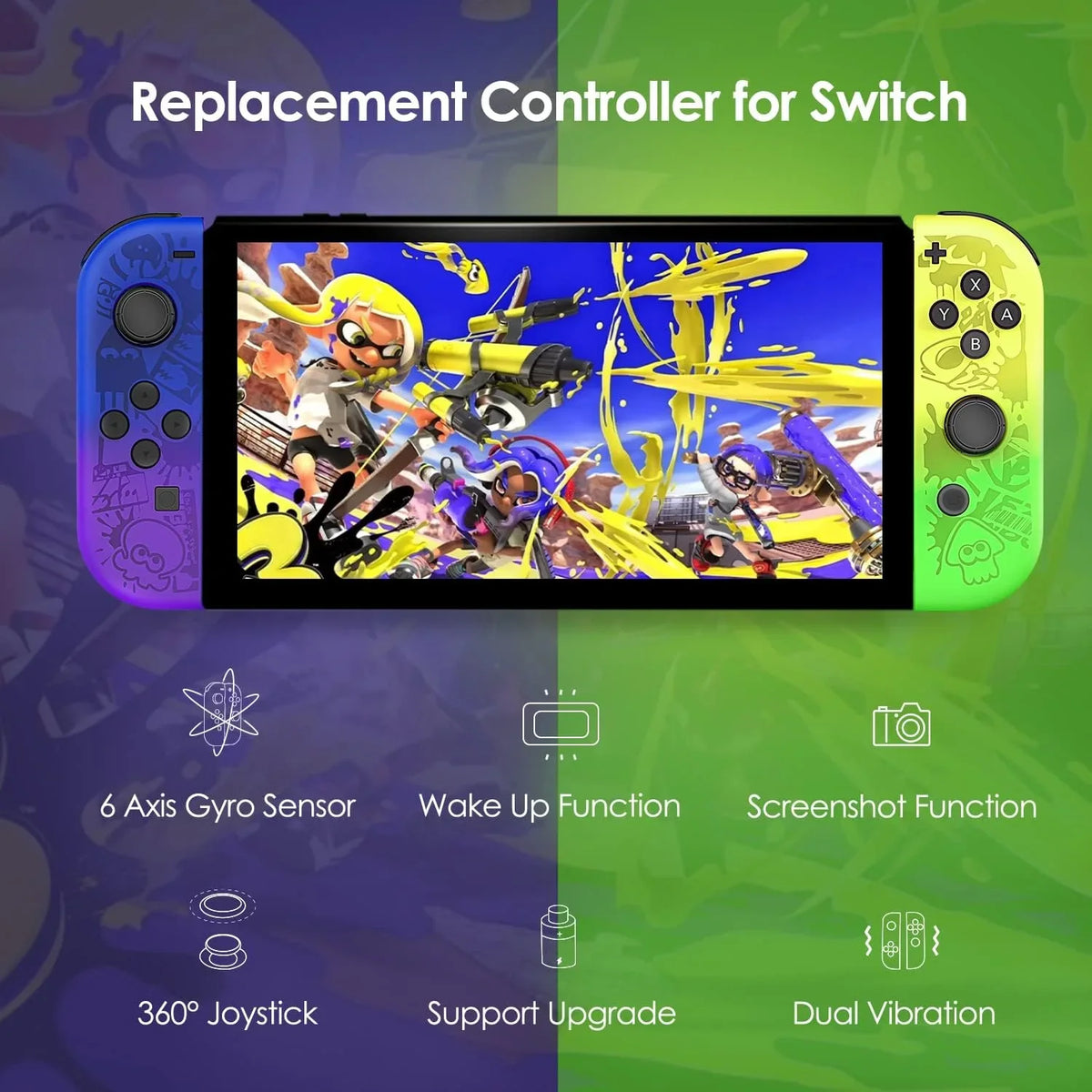 Joy Edition Nintendo Splatoon Controller,Wireless Joystick- Joy-Pad Switch Controllers Special 3 cons