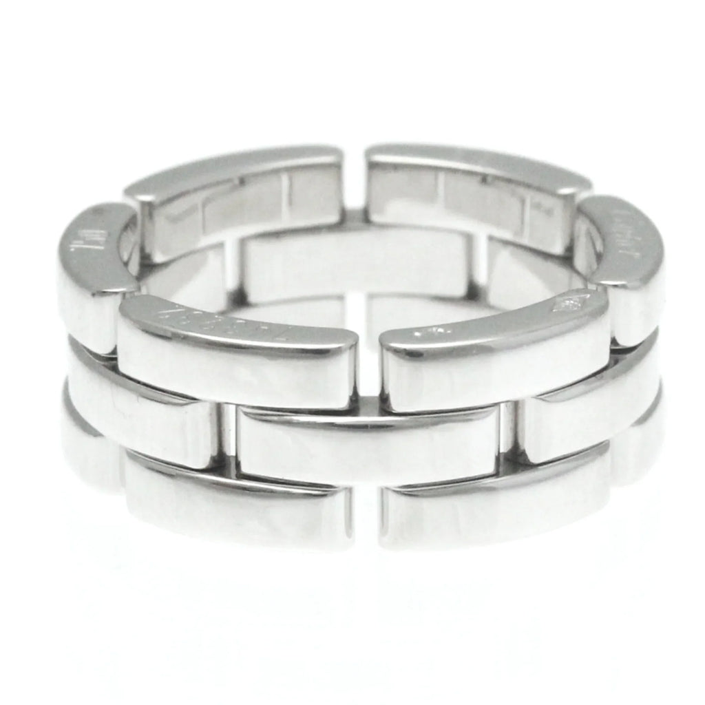 Pre-Owned Silver Stone Cartier Maillon Ring Band Fashion Ring White No (18K) Gold (Good) Panthère