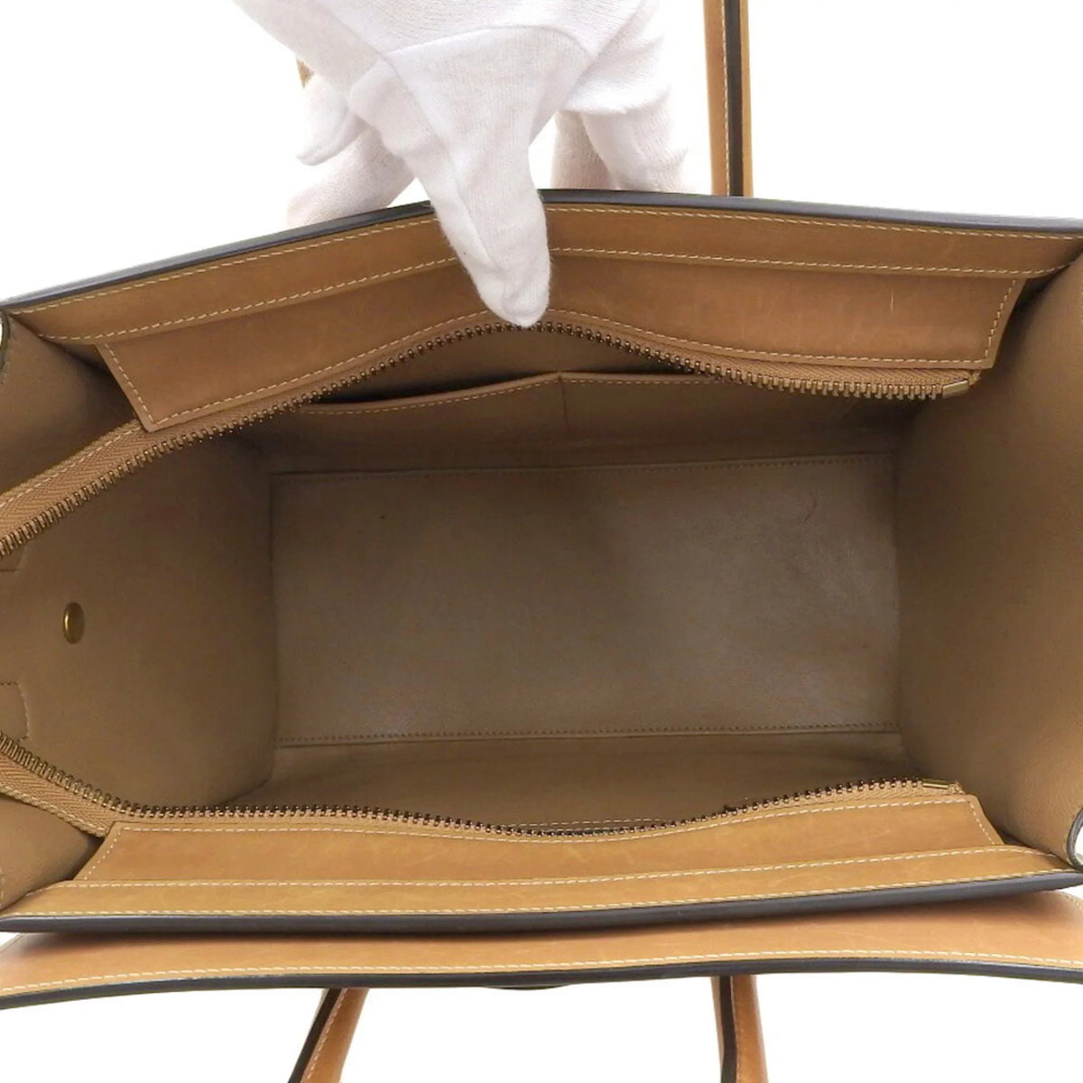 shopper beige handbag luggage green 167793 Pre-Owned tricolor Celine (Good) mint A03 CELINE 15LK micro