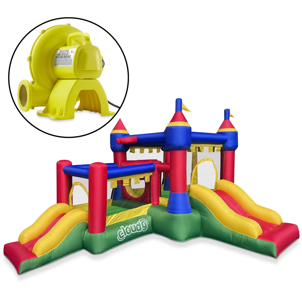 House for with Bouncer Kids Bounce 9 - Inflatable Blower Castle Cloud