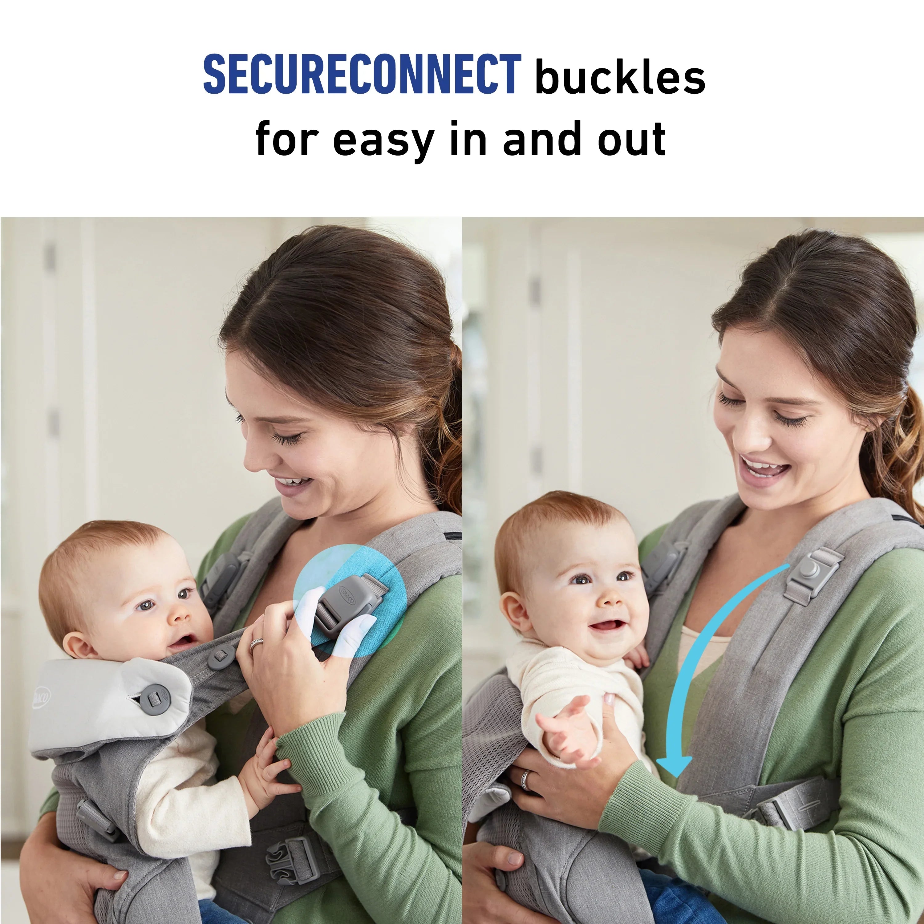 Mineral Me Baby 4-in-1 Gray Carrier, Cradle Graco