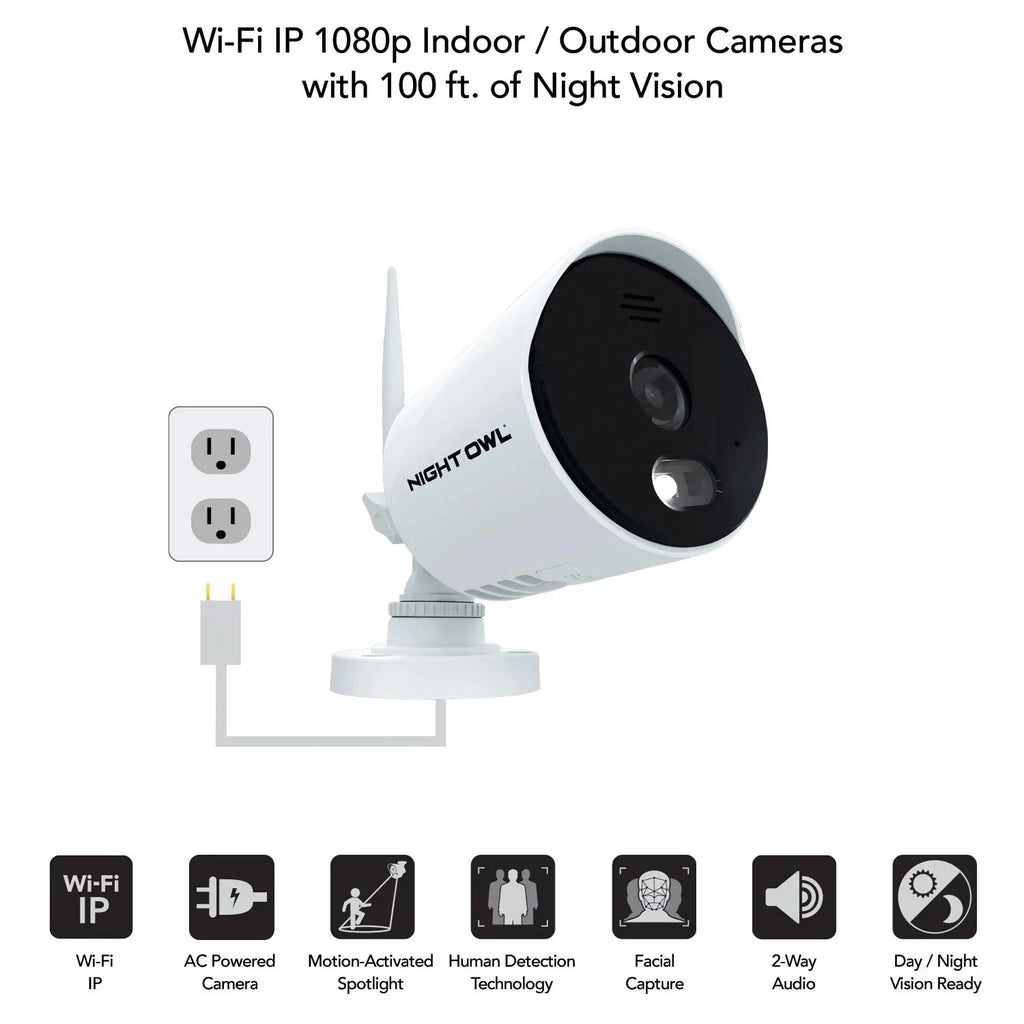 & Drive Spotlight Owl Wi-Fi 1080p Cameras 1TB Expandable (4) Hard Wi-Fi 10 Channel Night w/ -2WNP1-4L