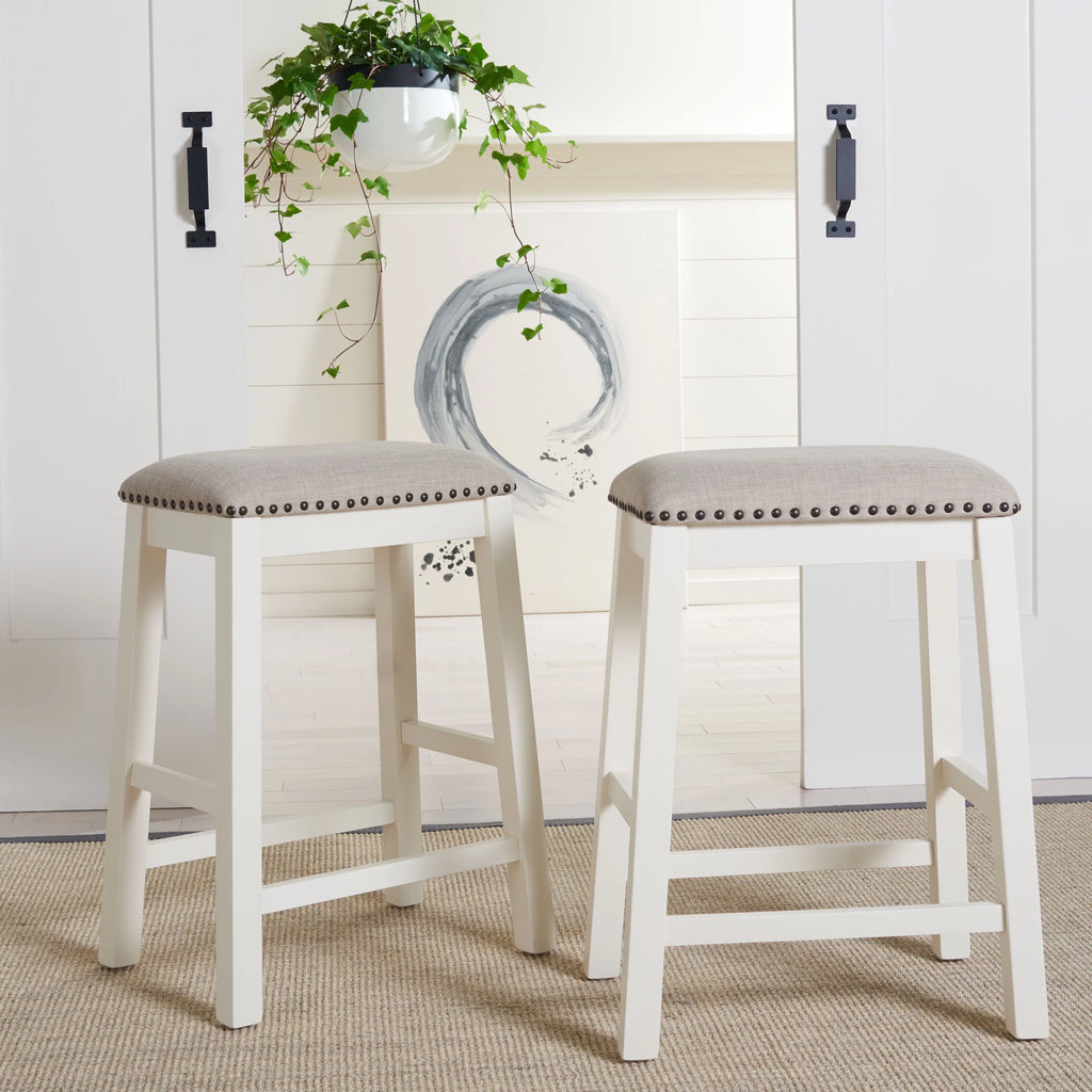 in. 25 x W Aero in. White, in. 2 13 of H) (18.8 x D Mid-Century Stool, Set Counter