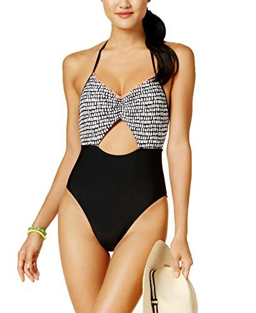 One-Piece (Black/White, Hula Cutout ) Swimsuit Women’s Honey