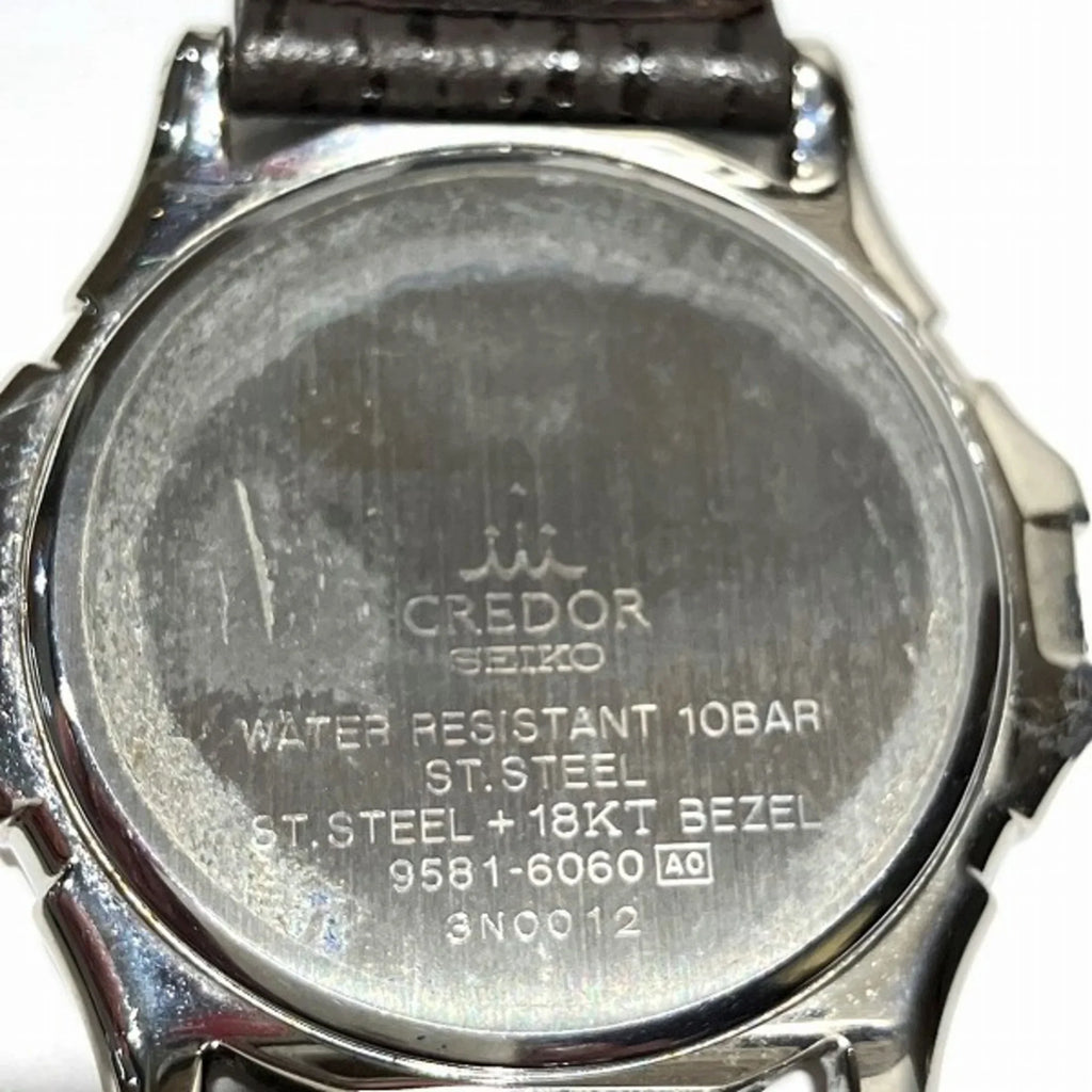 (Fair) Pacificique Credor Watch 9581-6060 Pre-Owned Seiko Quartz Men's