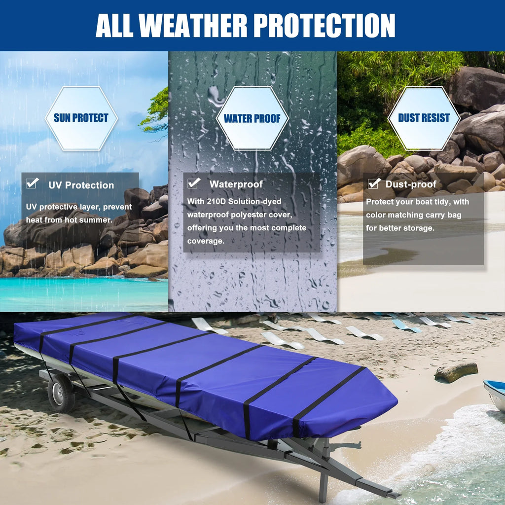 Polyester Jon Air Resist 210D Vessel Vessel Shield 14'-16'x70'' Sunshine Set Shield Blue Moistureproof 1 Vents