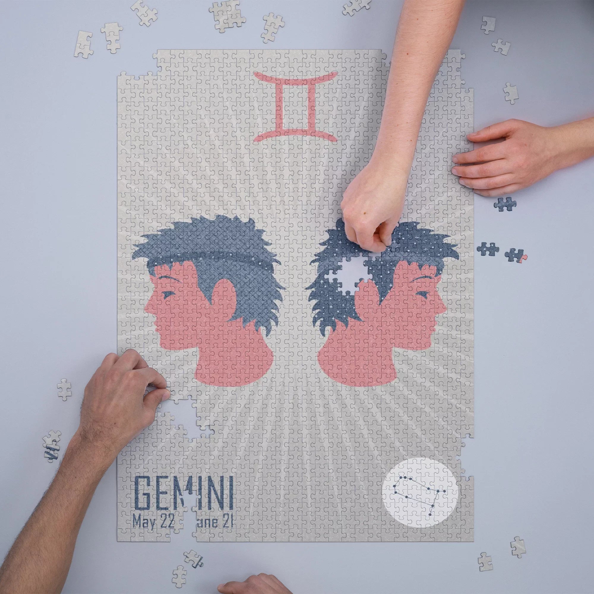 and Puzzle (1000 ) Jigsaw for Adults Challenging Made Gemini, 19x27, Zodiac Piece Family, in Puzzle, Woven Size