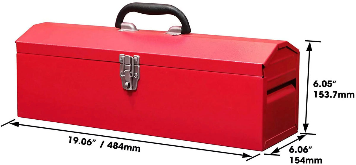 Tool Hip RED Roof Box BIG Storage design 19" for Organizer,Red,W101TB Steel Portable
