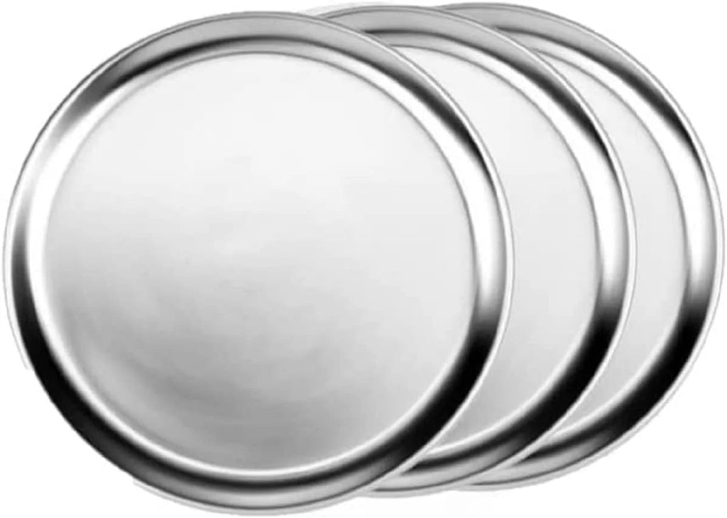 Pizza Kitchen TrueCraftware- Rim- of Tray Wide Pizza Aluminum Pan Tray 3 Pan Set Bakeware Pizzeria & Tray Home Round Pizza Tray 13” Round Baking Baking for Restaurants