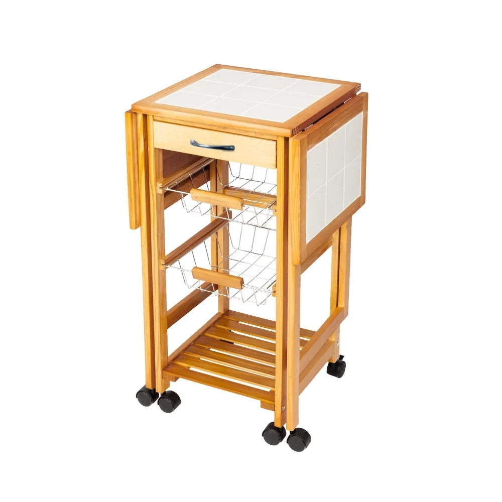 Storage Cart Leaf Trolley Zimtown Island Protable Rolling Drawers Drop Kitchen Basket,Folding with