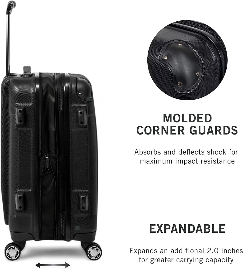 (20"/24"/28") (20"/24"/28") 8-Wheel Hardside Luggage Spinner Cole Black, Renegade Black Expandable Kenneth Set Set REACTION 3-Piece Suitcase, 3-Piece Lightweight