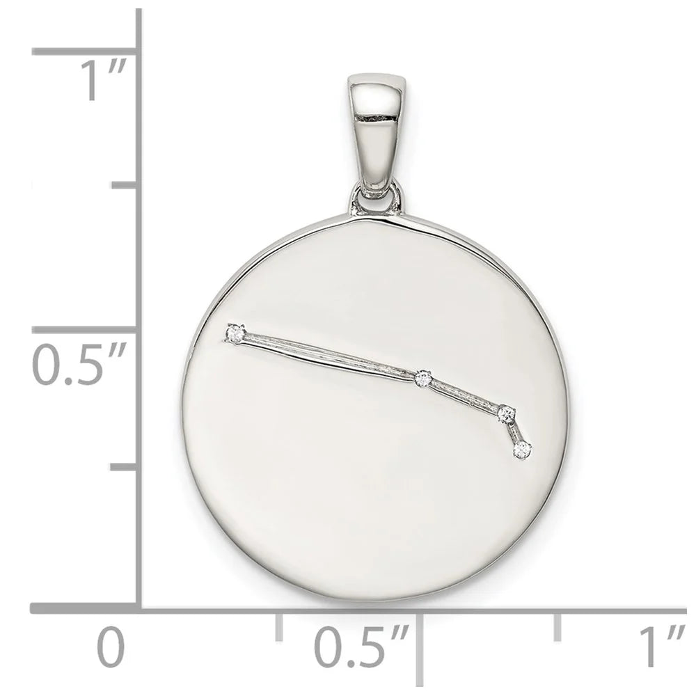 Sterling & Rhodium-plated Zodiac QQC9730 Pendant Aries Silver
