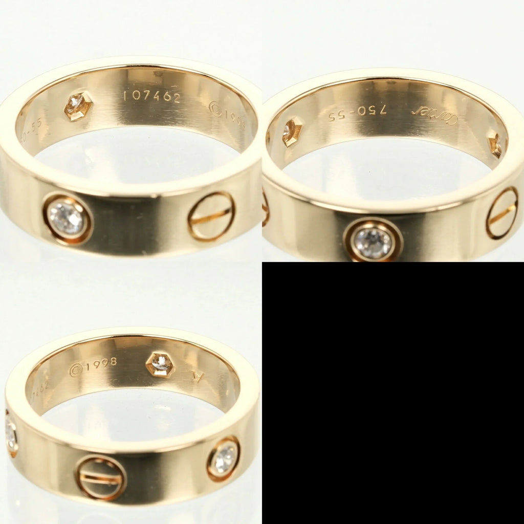 approx. 8.67g, Cartier diamond, ring, yellow dimension Pre-Owned (Good) K18 I132124019 half 3P, Love gold, 15