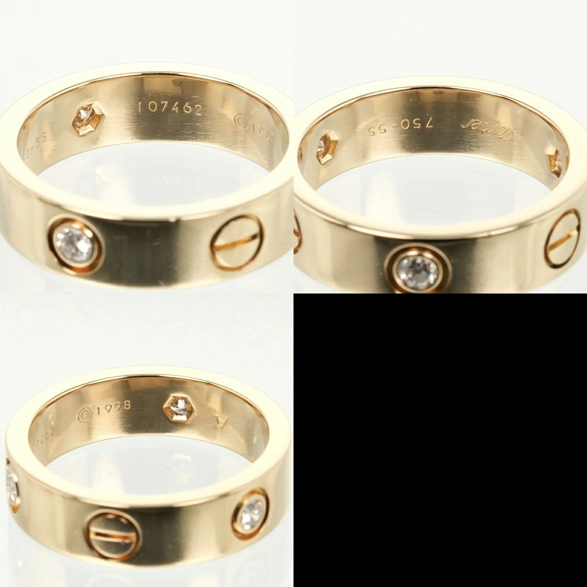 approx. 8.67g, Cartier diamond, ring, yellow dimension Pre-Owned (Good) K18 I132124019 half 3P, Love gold, 15