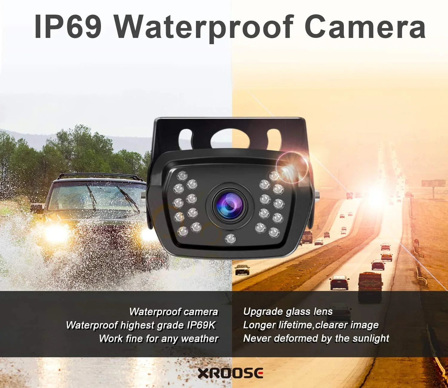 Night 7'' Monitor Backup Backup FY01 Rear Car xRoose Vision Recorder View Camera Camera Moistureproof