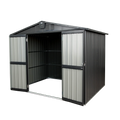 Garden Shed Cabinet Galvanized Storage Capri Metal Backyard, 8.2'x Can, exterior Storage for Trash Shed, Black for with Door Patio, Lawn, 6.2' exterior Bike, Lockable Steel