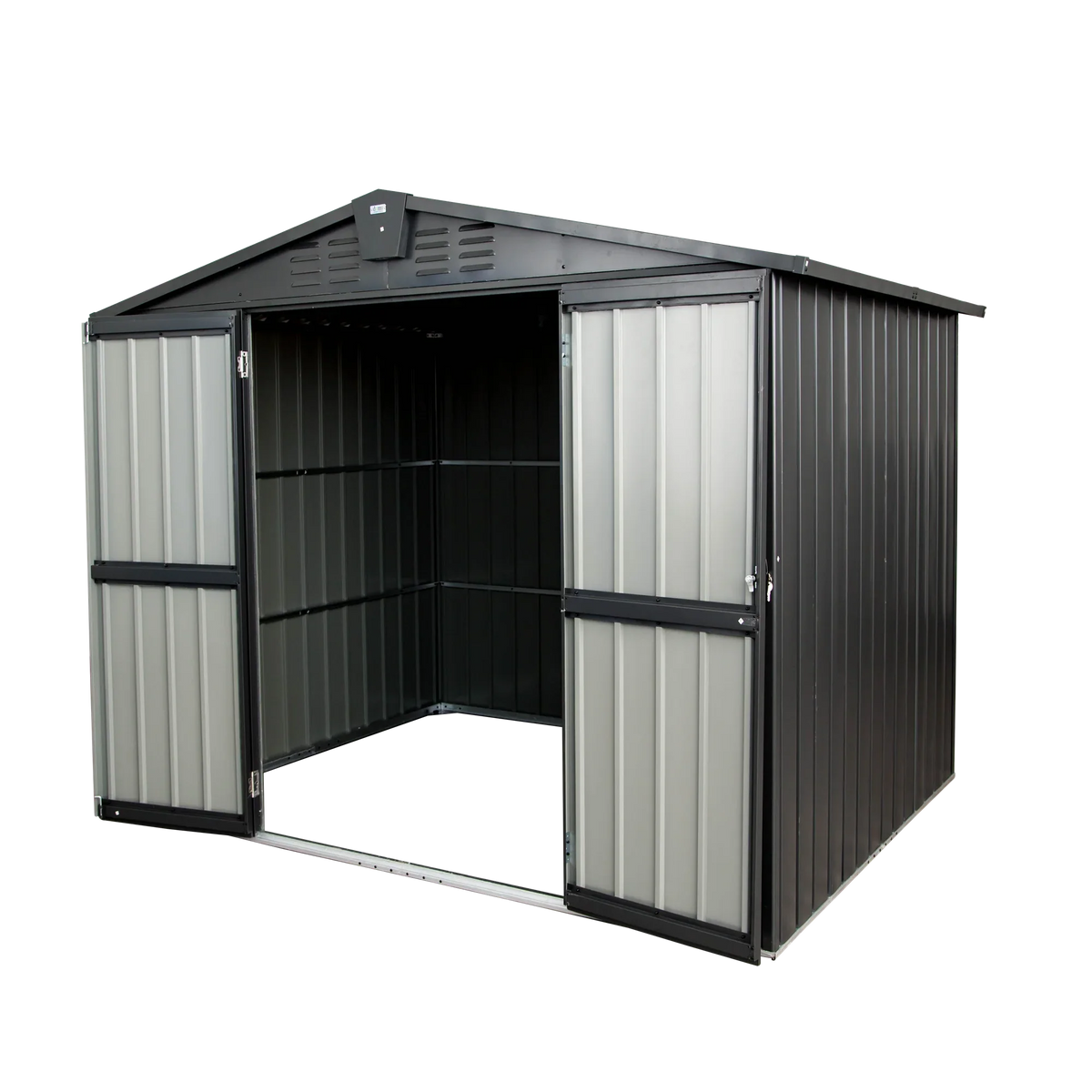 Garden Shed Cabinet Galvanized Storage Capri Metal Backyard, 8.2'x Can, exterior Storage for Trash Shed, Black for with Door Patio, Lawn, 6.2' exterior Bike, Lockable Steel