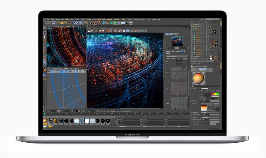 Macbook OS i7 Display Memory 16GB SSD Quad Sur Grade Silver, Included Core 128GB 2560x1600 2.8Ghz 13.3-inch Bar) A Power Pro MV992LL/A Mac (2019) Touch Adapter (Retina, Big