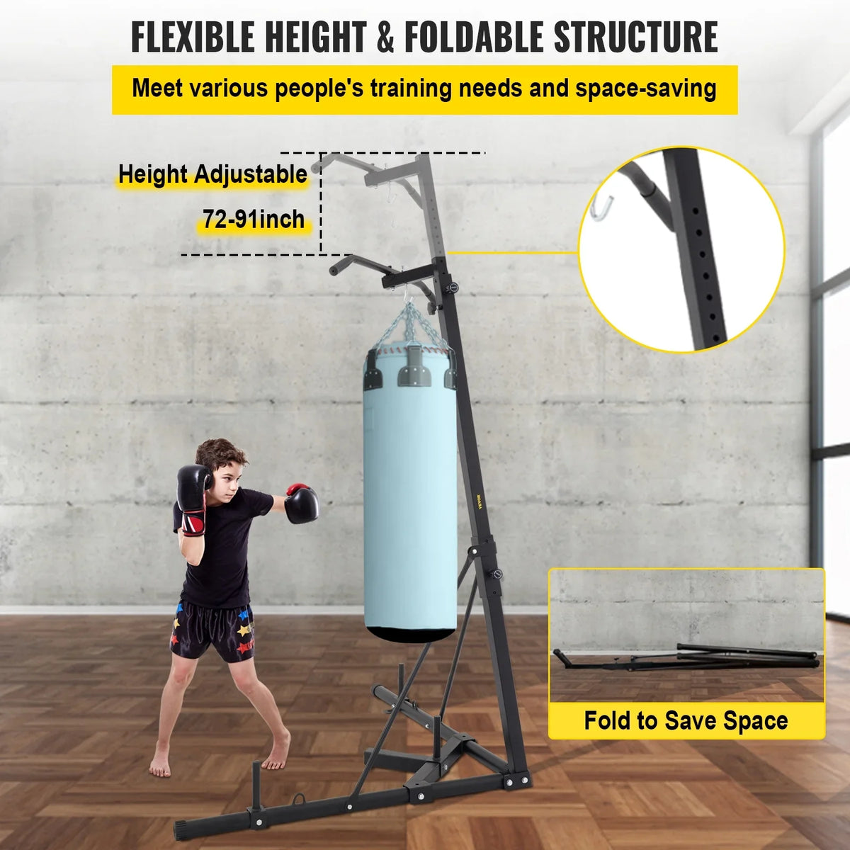 & Bar Free Bracket Bag Foldable Punching Pull Stand Chin Standing Up Boxing BENTISM