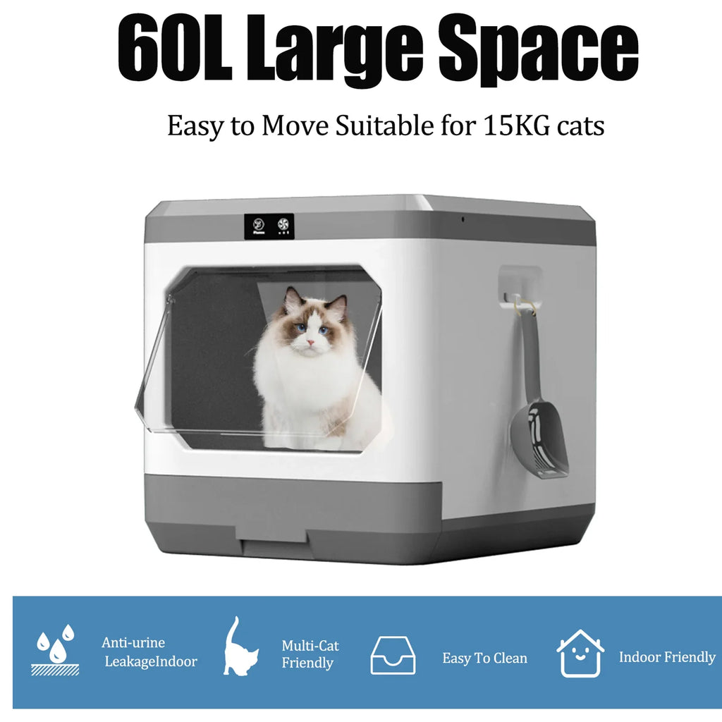 Scoop. Enclosure Cat Furniture, Box, Litter Removal, Drawer Easy Cat Scoop, Box Cat Enclosed Pottywith Arcwares Cat Large Odor Litter Type Pan Litter And Cleaning Litter