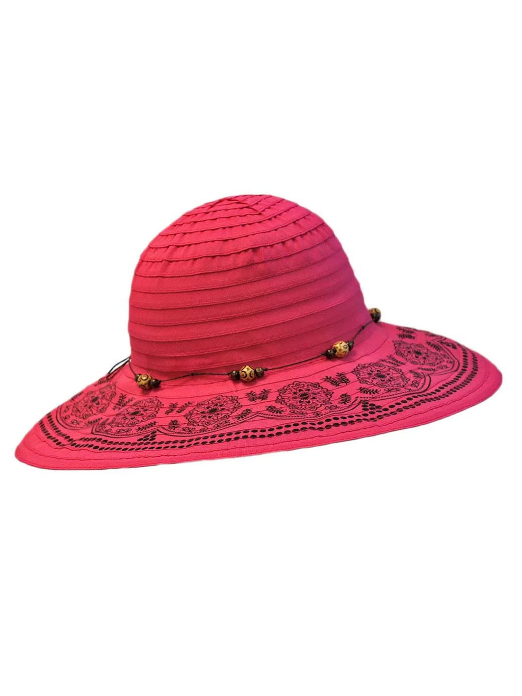 With Hot Pink Elegant Hat Floppy Trim