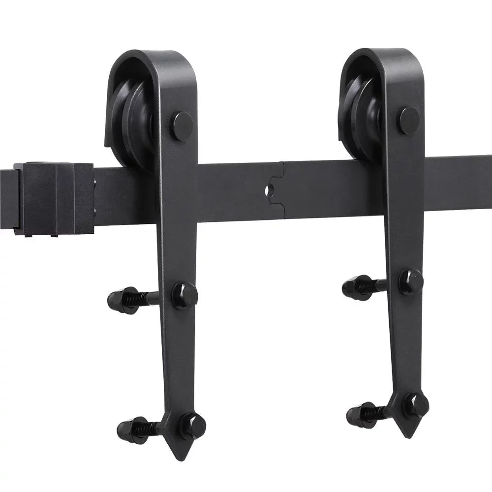 Hanging Kit Ft 6 Barn Hardware Easyfashion Arrow Sliding Steel Design Track Door Black Single-door