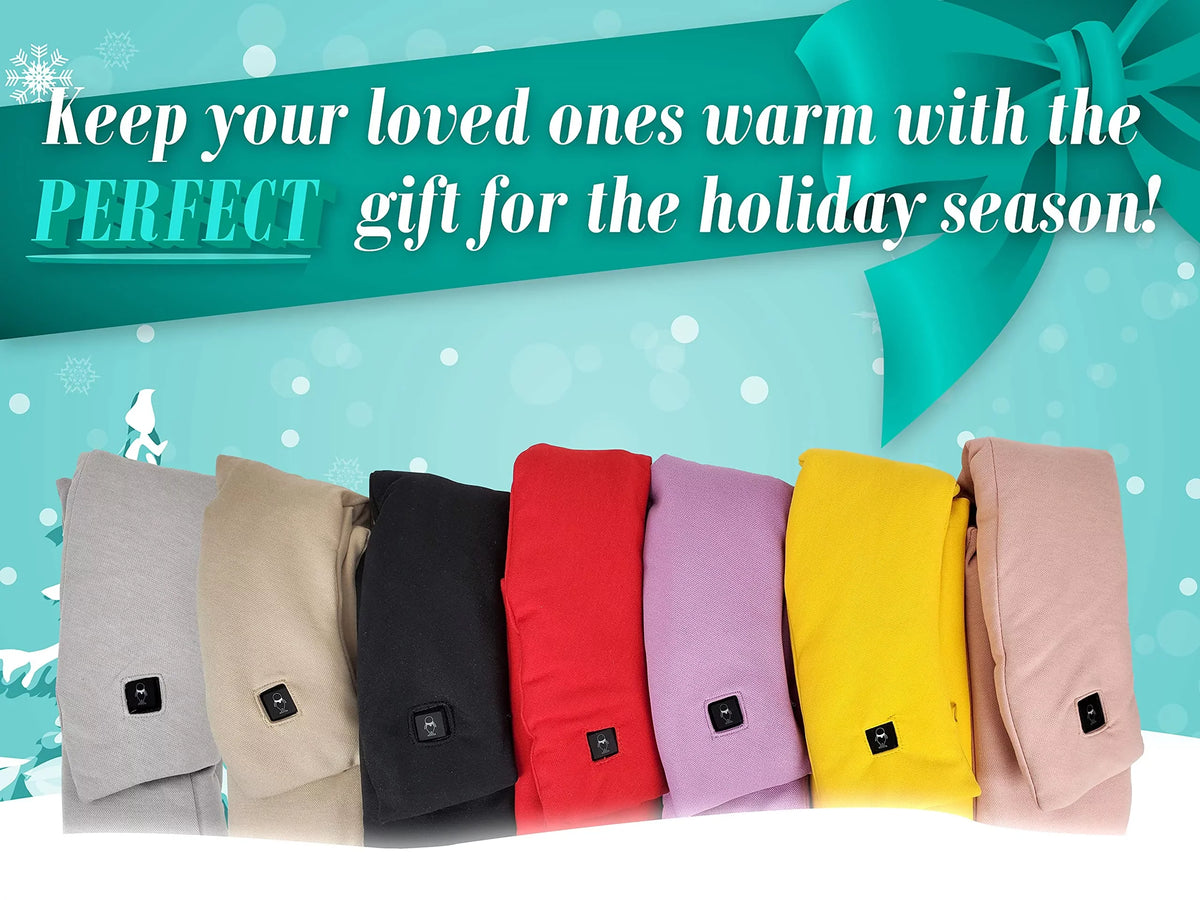 neck for and Zillywood heated rechargeable Battery Electric scarf scarf. men. heated scarf winter. women winter operated for heated neck (PINK)