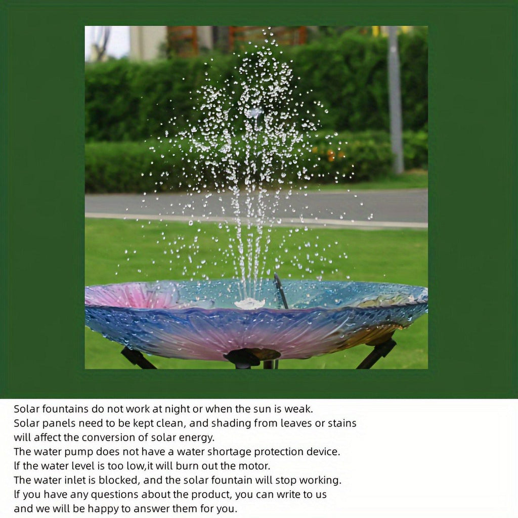 Nozzles, With 1pc Inch Pond, DIY Electric 9.8-Foot Plastic Bath Multiple Solar Kit Wires, Operation Bird Patio, Corded Garden, 7.08 Feature Powered Fountain liquid For 3.5W Solar exterior Upgraded Pump,