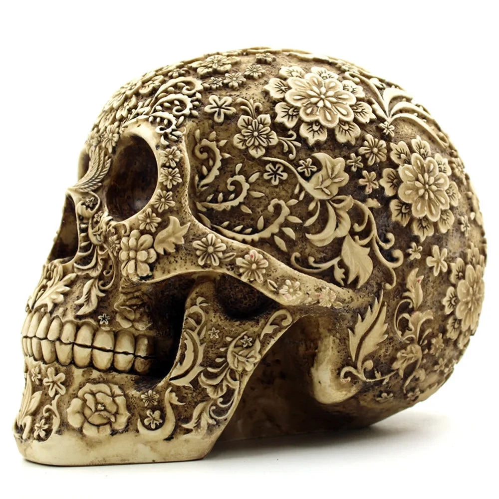 Halloween Foreign Skull Resin Skull Retro Props Spoof Trade Decoration European American And Horror Decoration Face Menghua Mai