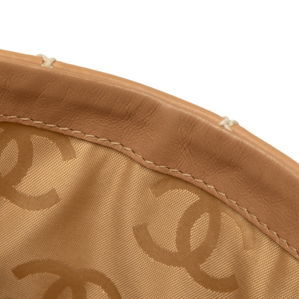 Lambskin Authenticated HandleBag Brown Top Leather Handbag (Good) Pre-Owned Stitch Unisex Wild
