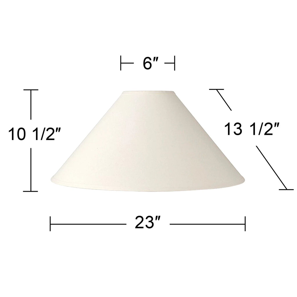 Spider Set 23" Fitting 6" Large and Harp x 13.5" Lamp Shades Springcrest Top 2 Finial x Ivory of Slant Replacement Chimney Bottom