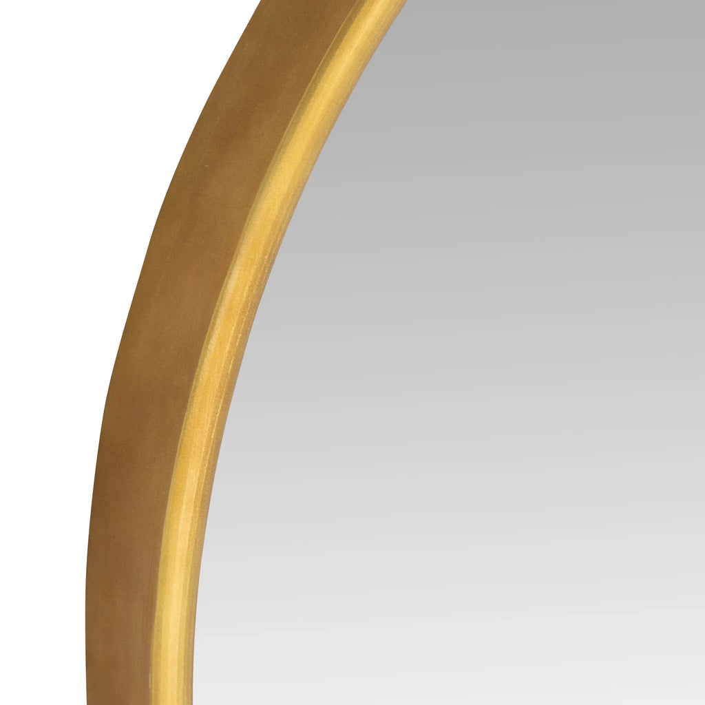 Nadia Mirror Floor Modern Arch Gold Metal 70"x28" Glam