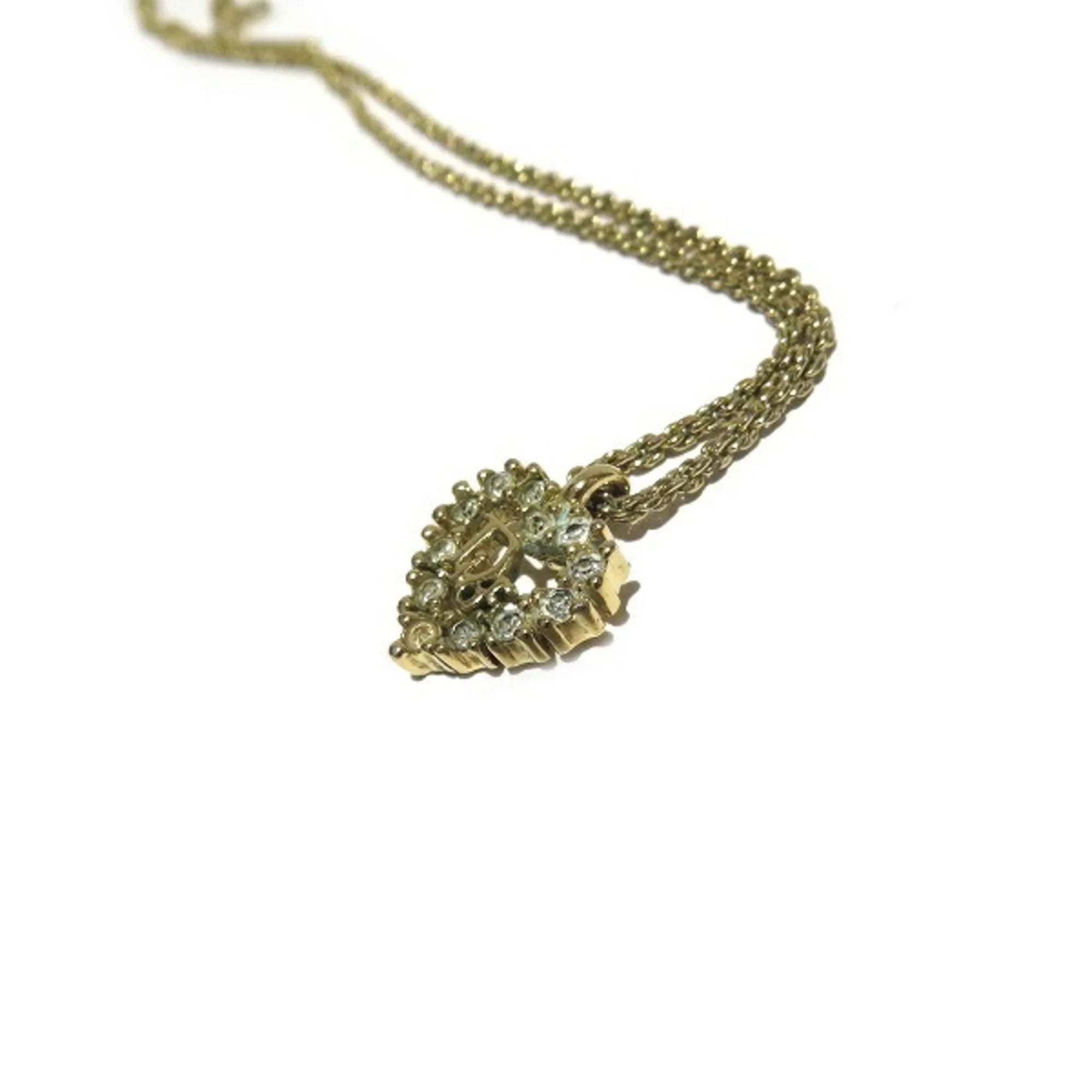 Dior Gold Necklace (Good) for Motif Pre-Owned Women Christian Accessory Heart