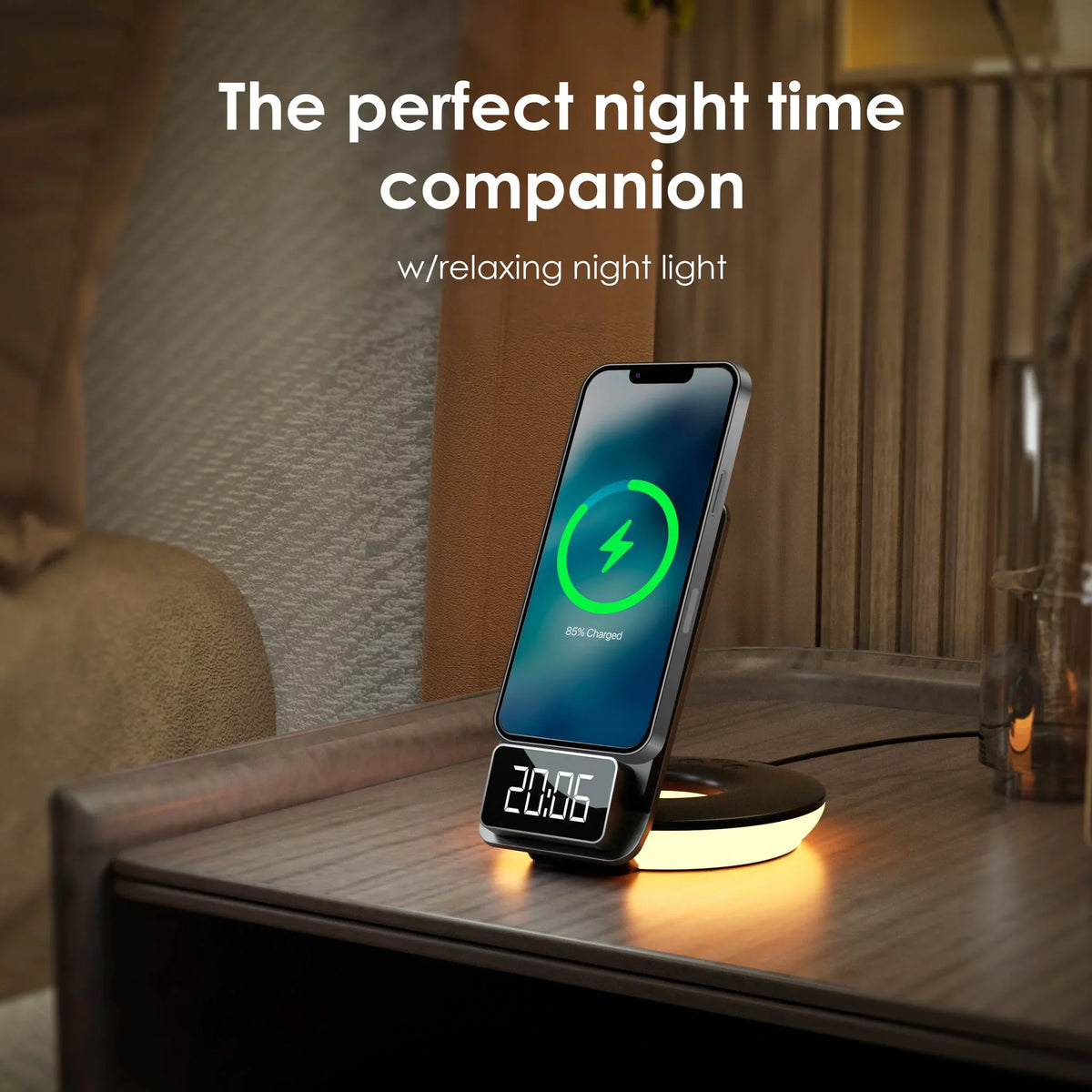 Lamps Station, RS7 Touch Charging Black - Wireless 3-in-1 Control, Table-Desk Rexing