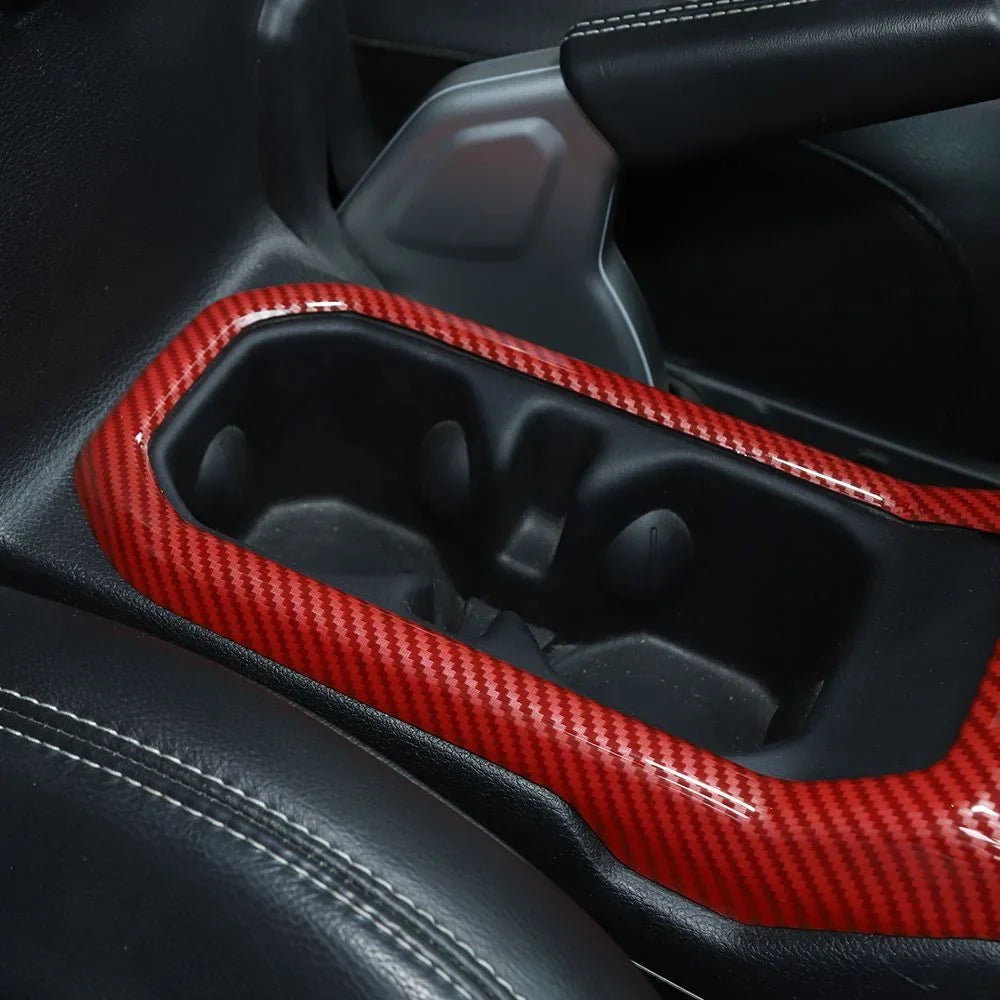 Jeep Cup Panel For Red Shift Cover Wrangler Teledu Gear Parts Holder Carbon Trim