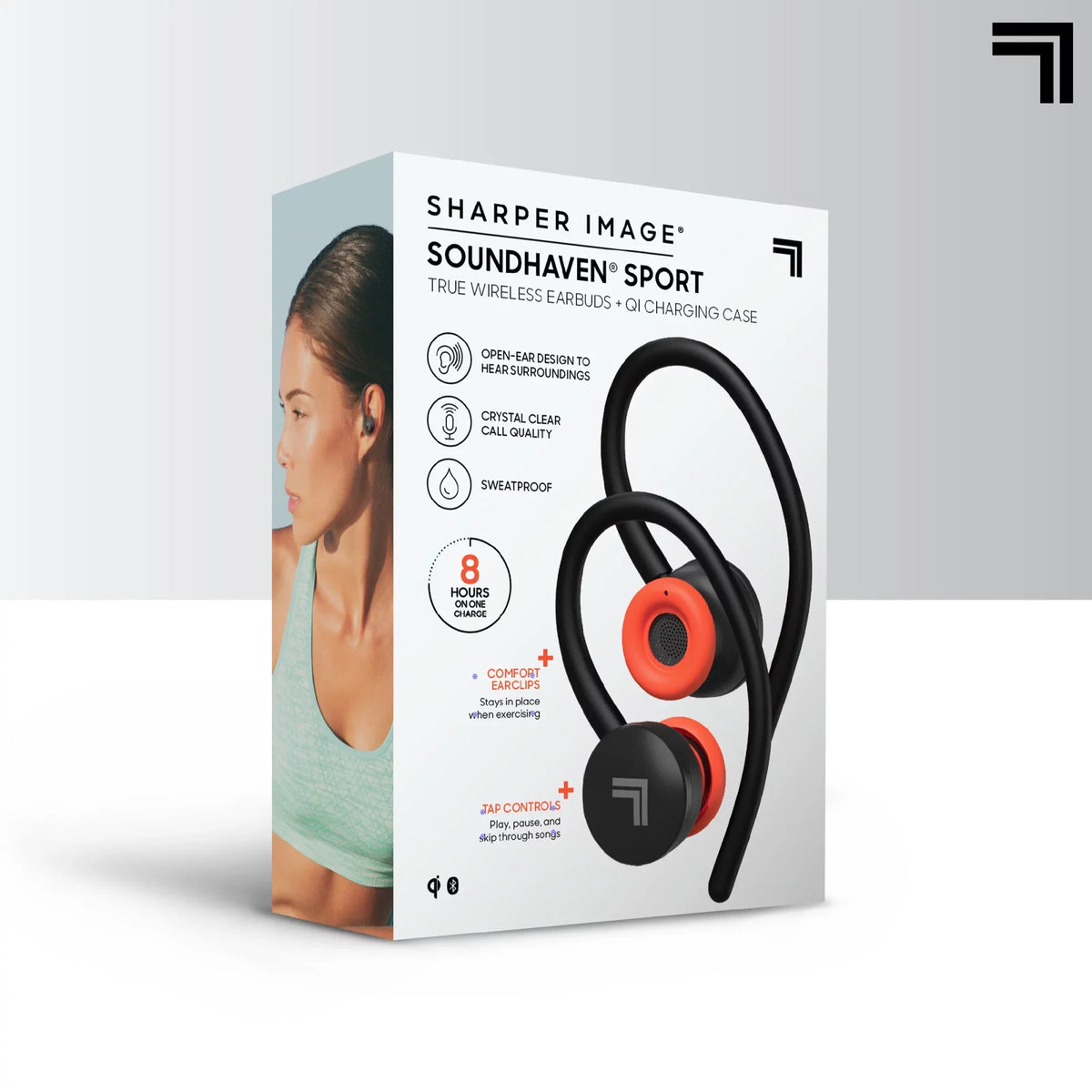 Black Wireless Qi Image® Case, Earbuds Sport Sharper Charging True Bluetooth SoundHaven® with