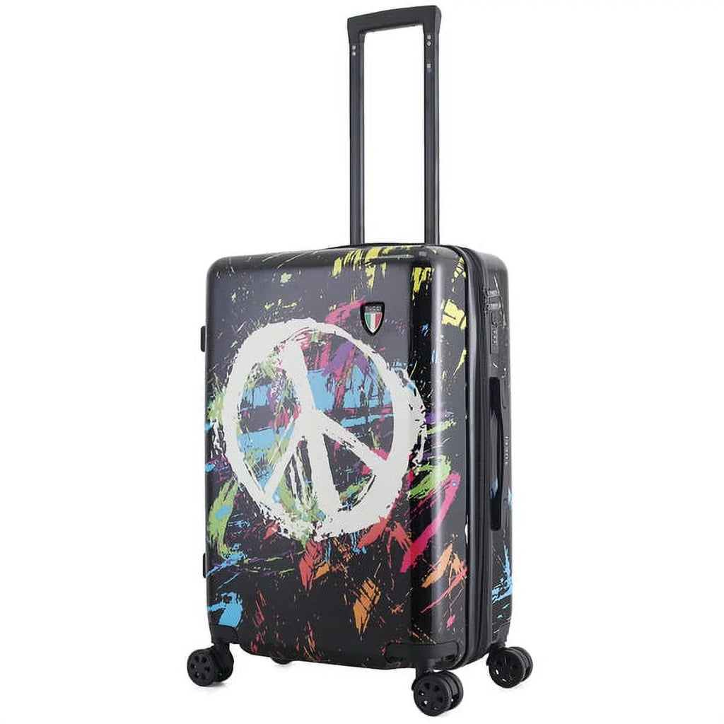 Italy TUCCI Art 24" Suitcase Luggage Spray Peace World In The