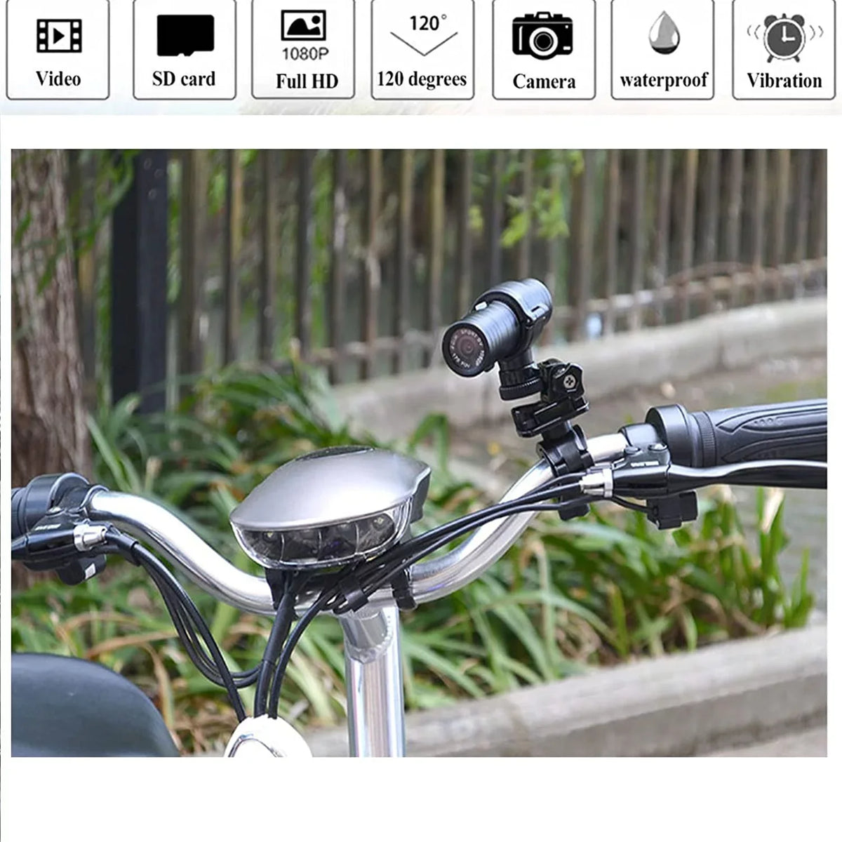 Motorcycle Action Camera- Camera, Angle Camera Helmet 1080p Waterproof 120° Sports Video Wzquisite Wide Camcorder Bike