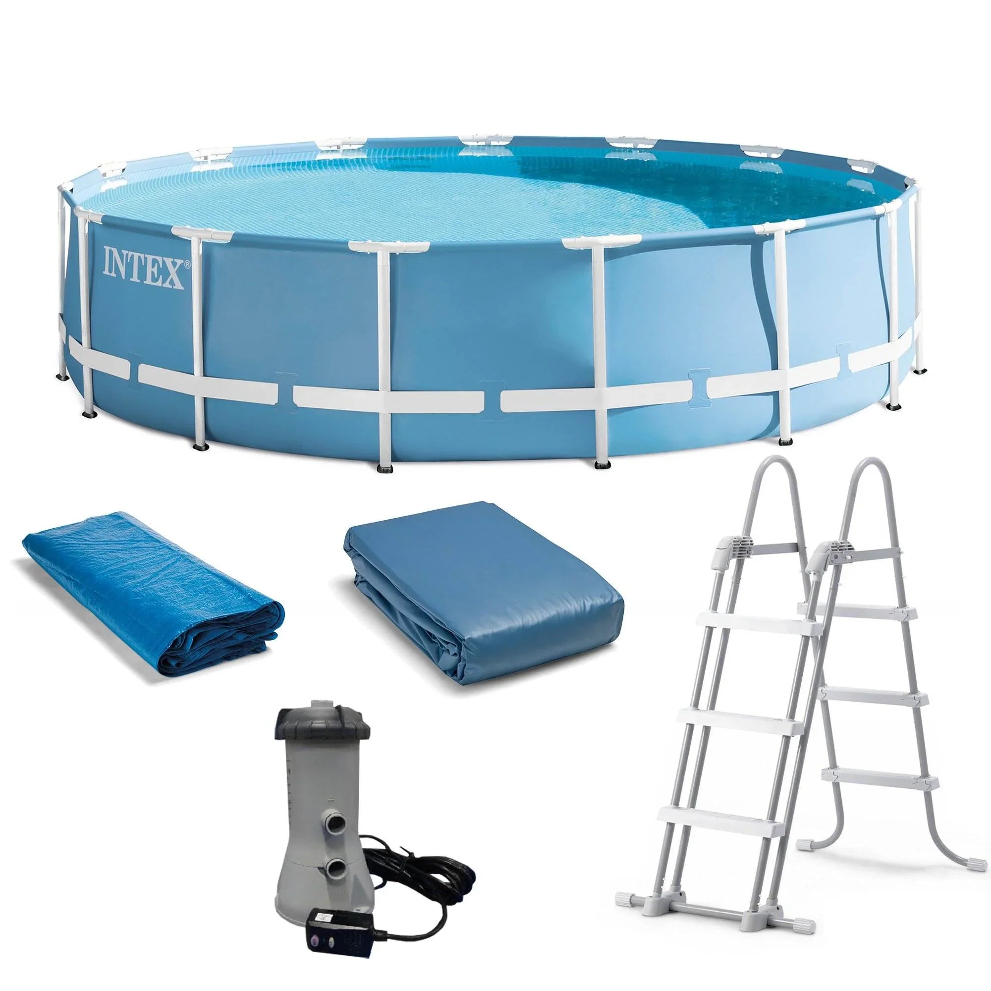 Prism Above 42in Swimming & x Ground Pump 15ft Intex 15ft Steel Set x Frame Pool